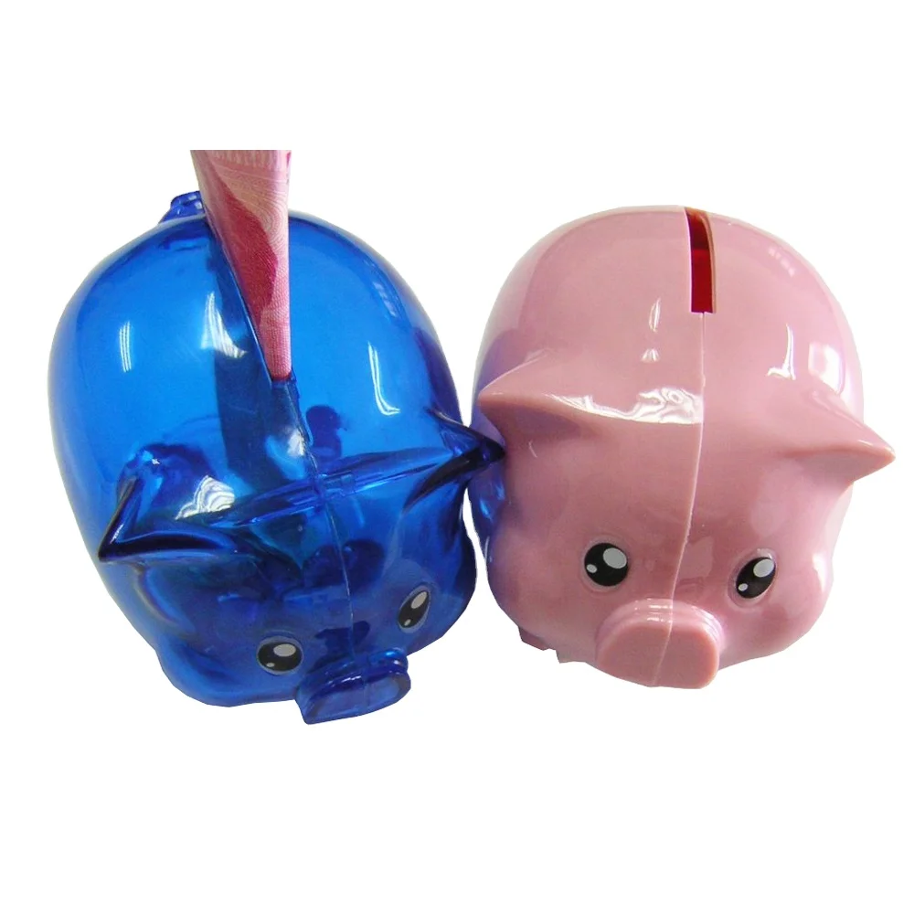 Big size piggy saving coin bank plastic pig money saving box Customizable LOGO cartoon custom piggy bank