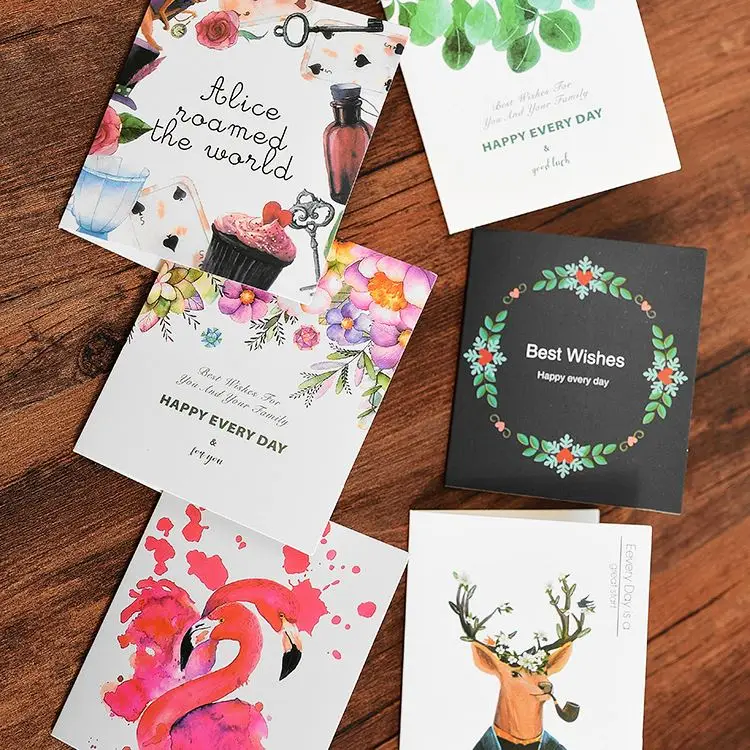 Custom Printed Thank You  /Luxurious Wedding Invitation  /Floras Greeting Card Thank You Card Postcard With Envelopes Wholesale