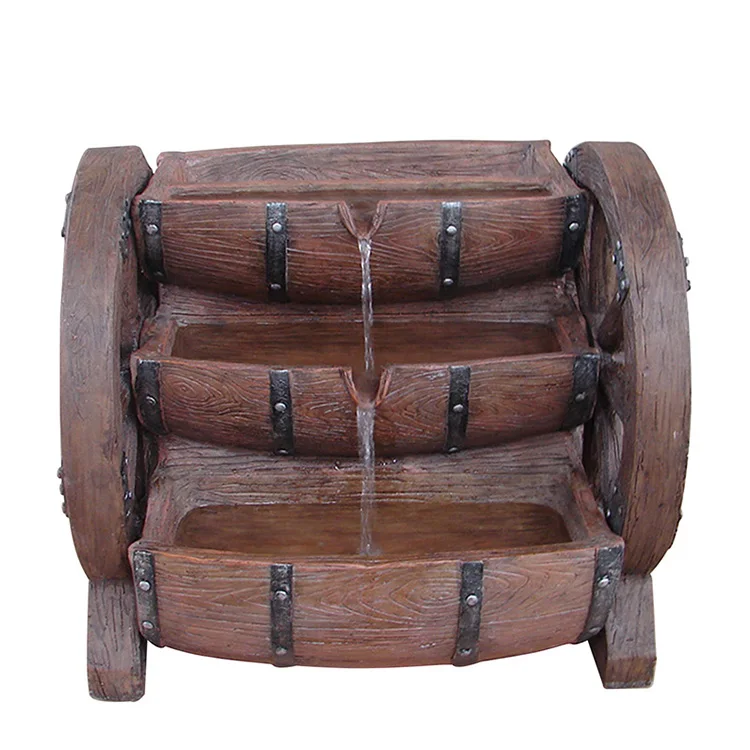 Feng Shui Fiberglass Ornament Fountain Water Mill Fall Statue