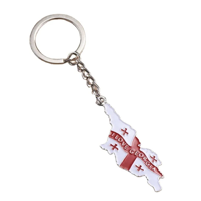 2022 souvenir enamel Georgia Bulgaria country map flag keychain