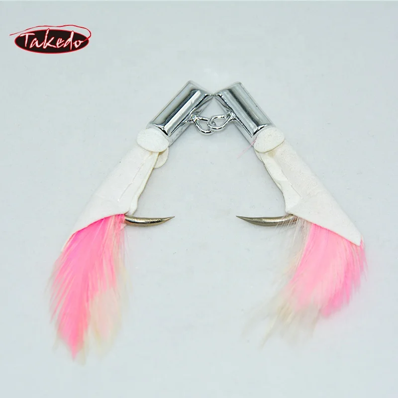 TAKEDO HT01 Electroplated deerskin hook Feather hook Lead jigging  big game shark Tuna hook fishing lure