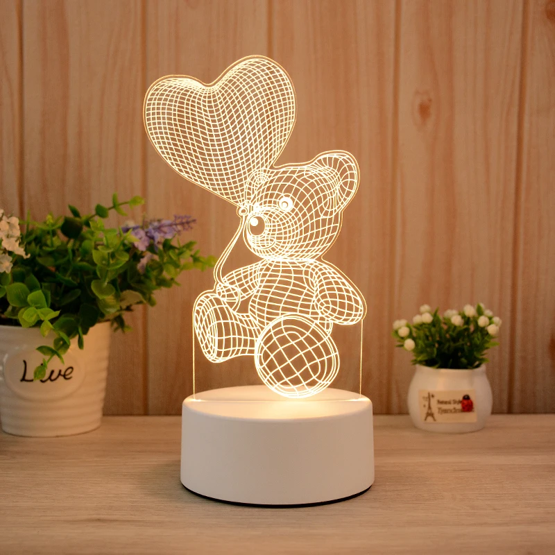 
Hot Sale 3D Illusion LED night light Warm Light Round Light Base 