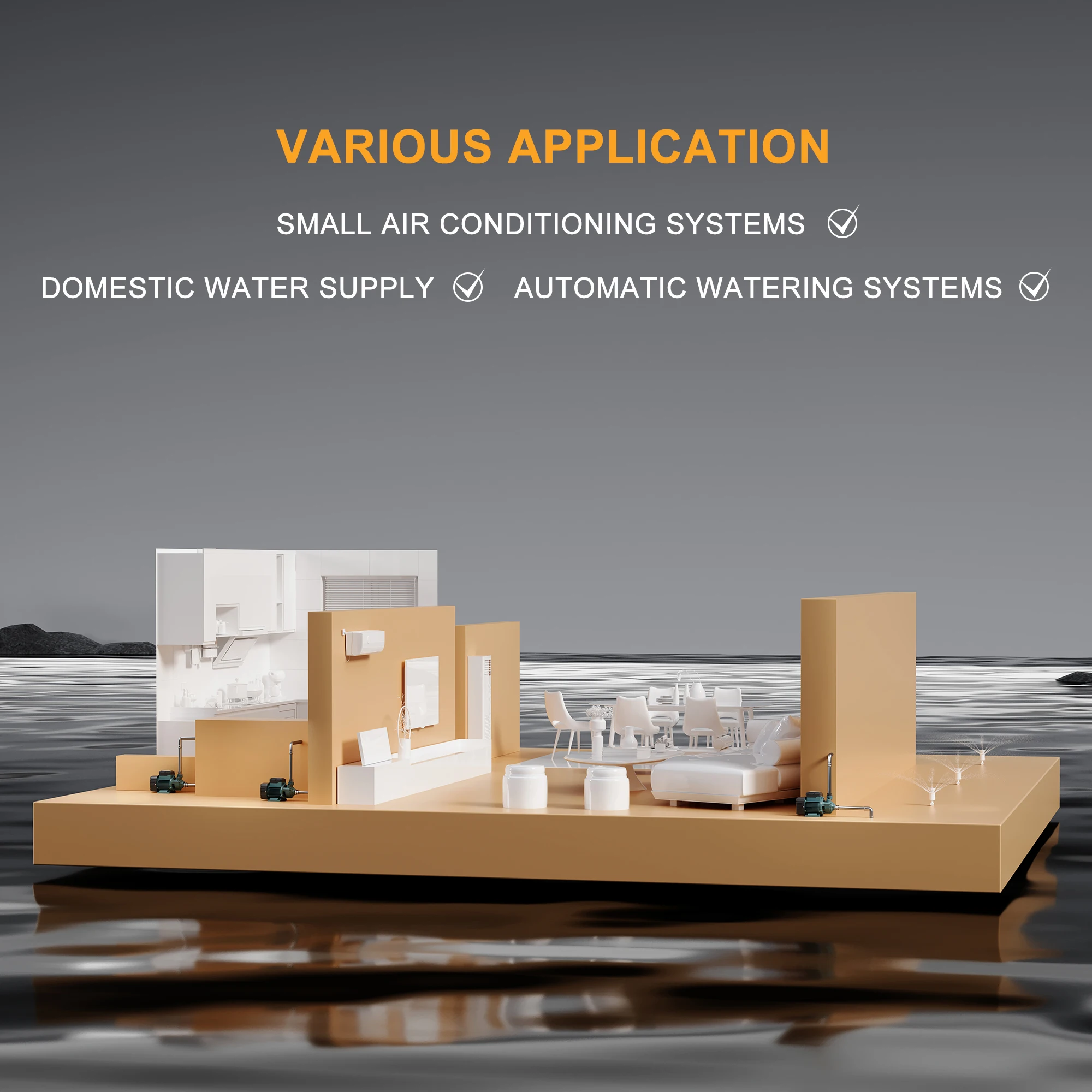 GRANDFAR Customized Hot Sale Wholesale Vortex Boiling Water Pump 0.55kw 48M Max Head QB 70 Electric Peripheral Pump