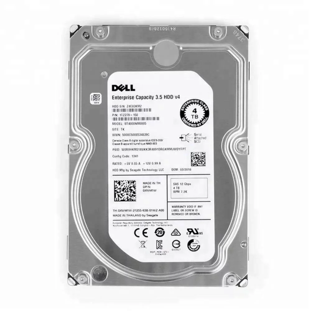  Оригинальный Dell 4 ТБ SAS 3.5in 7 2 K жесткий диск HDD для