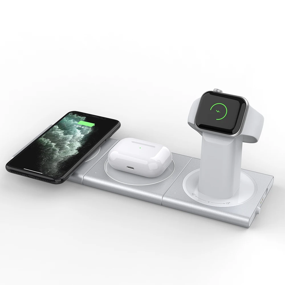 Dropship Detachable and Magnetic Fast 3 in 1 Wireless Charging Dock Station Charger Stand for Phone Smart Watch Earphone