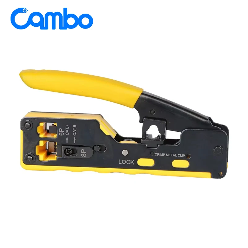 Network Cable Crimping Tool RJ45 & RJ11 RJ12 Multiple Usepass Through Crystal Head EZ Crimping Tool