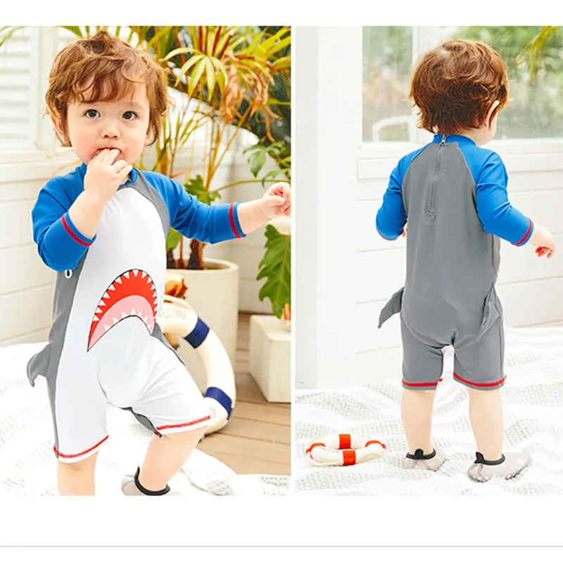 wholesale One Piece Kids Boys Lone Sleeve Wetsuit Diving Surf Swimwear
