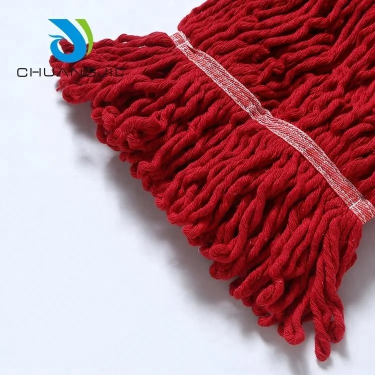 Customizable industrial cotton polyester swift clean wet string looped mop heads replacement