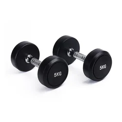 Fitness Free Weights Dumbbells Rubber Coated Dumbbell Round Head Dumbbell Gym Weight Lifting 10kg