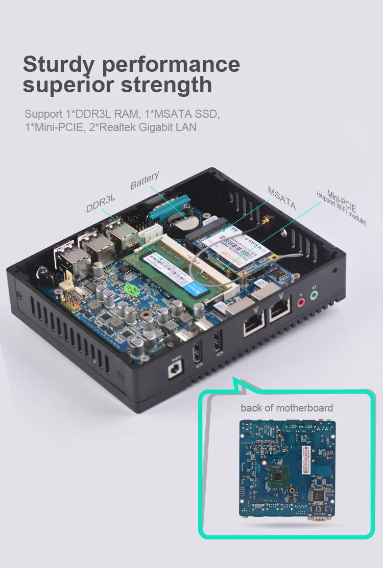 Безвентиляторный 3160 CPU 2 HD 2 LAN K10 RS232 питание на USB3.0 промышленный мини-ПК