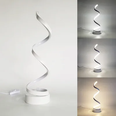 Modern simple spiral creative LED table lamp bedroom study bedside lamp smart touch learning desk lamp