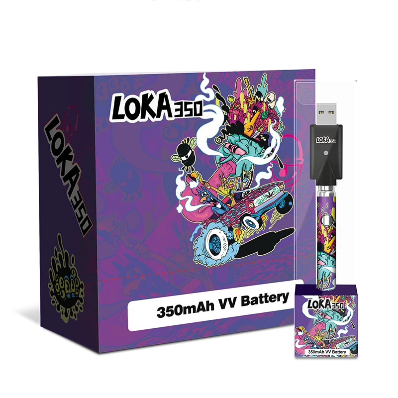 
New Hot Selling Rechargeable Cbd Battery Loka 350 mAh Preheat Mod Pen Battery. 