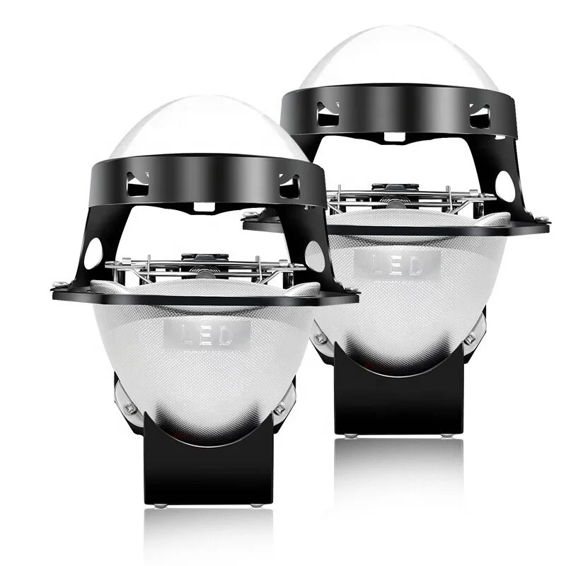 Car Headlight Retrofit Kit High Low Beam 12v 45W 7600LM 6500K Focus Beam clear cut off line 3 Inch LHD Bi-LED Projector Lens