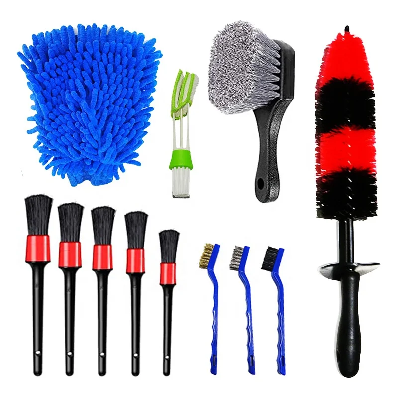 QJ-G-S-011 Car interior air conditioner cleaning brush car wash brushes set
