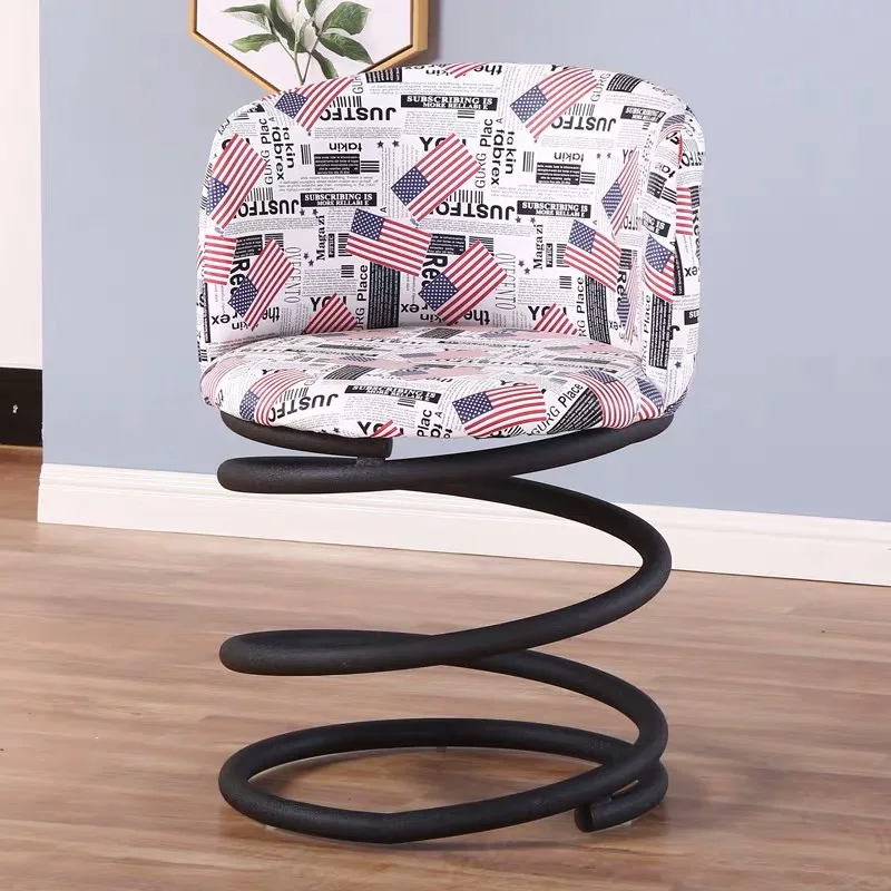 New unique spring back chair iron art bar chair cafe table and chair three-piece sets