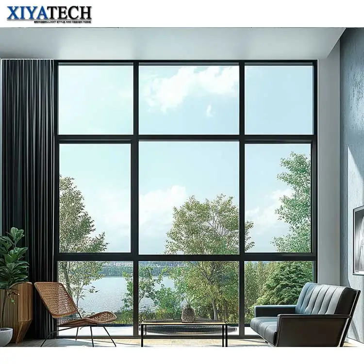 XIYATECH Aluminum Double Tempered Glazing Unitized Glass Curtain Wall System Waterproof Exterior Structural window Wall