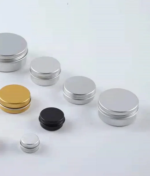 Round silver metal tin/wide aluminum candle tin jar