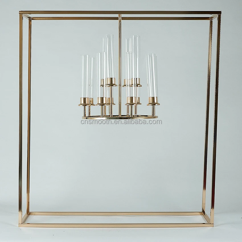 newest design big gold metal candelabra wedding party supplies event table decoration candle holder