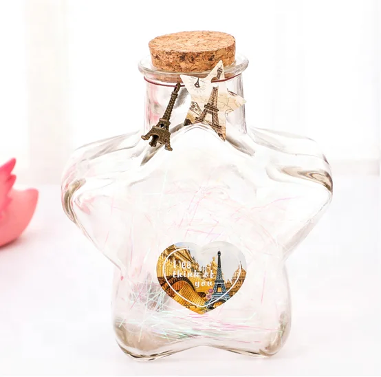 star shape wishing  bottle stocked fast ship cheapest saffron candy salt use glass jar food storage canning container with cork