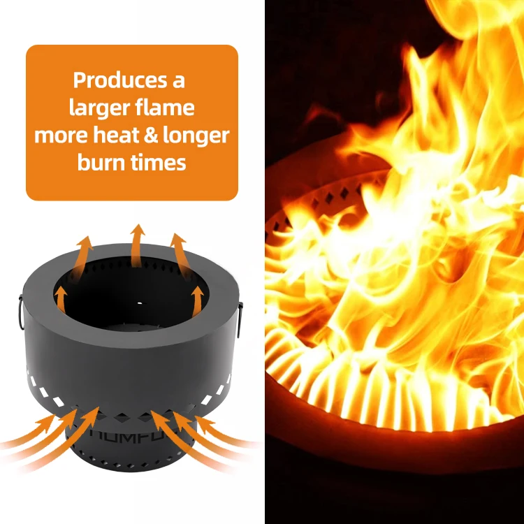 Outdoor Camping Portable Fire Pit Wood Burning Smokeless Fire Pit With Carrying Bag