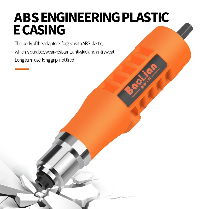 Upgrade Plastic Rivet Gun Adapter Cordless Electric Pull Rivet Nut Gun Adapter Insert Nut Tool Riveter Head Kit 2.4mm-4.8mm