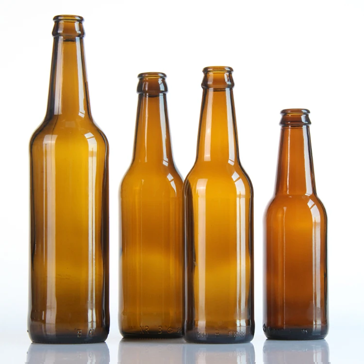 Wholesale 250Ml 330Ml Amber Transparent Green Blue Carbonated  Beer Glass Bottle With Aluminum Lid