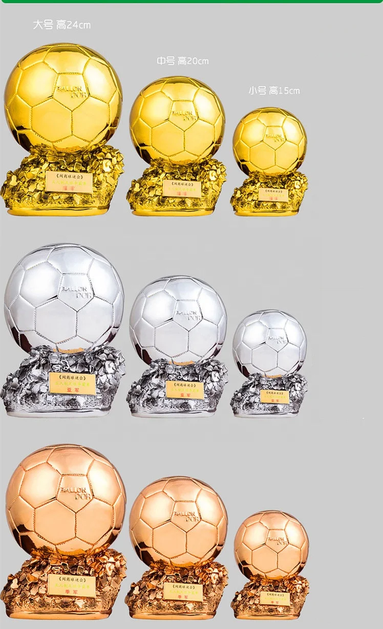 1 piece soccer trophy gift resin crafts trophy final shooting athlete electroplating golden ball award