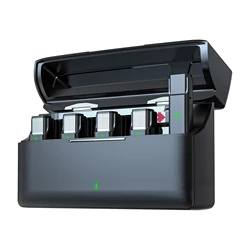 Wireless Four Lavalier Microphone for Android/PC/NoteBook with Charging Case-Auto Sync Plug&Play 2.4GHz Lapel Mic