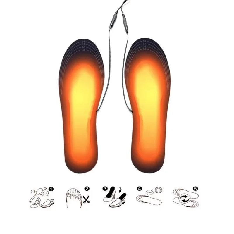 2020 New Design Electric Heat Moldable Insole Winter Croppable Heated insole With USB Interface