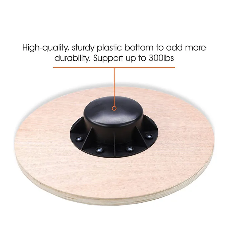 Full Body Exercises Non-Slip Round Wooden Wobble Balance Board Core Trainer With 360 Rotation For Stability Training