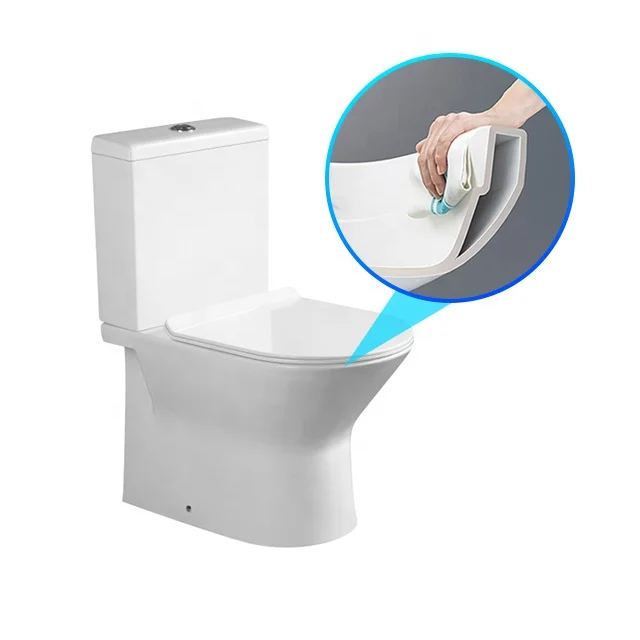 Rimless toilet two piece with CE certification hot sale in Europe and Australia