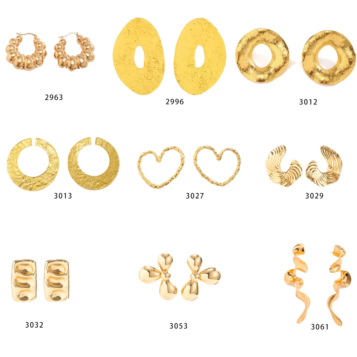 Wholesale Mixed Chunky Hoop Earrings Jewelry For Women 18k Gold Plated Huggie Chunky Statement Earrings