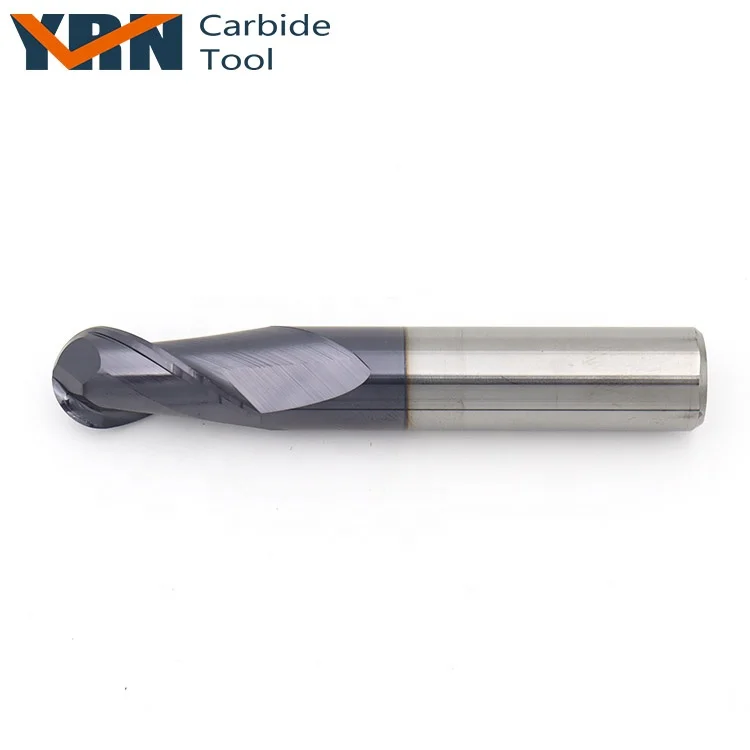 YRN Endmill Solid 1 mm Carbide 2 Flute Ball Nose End Mill For Wood