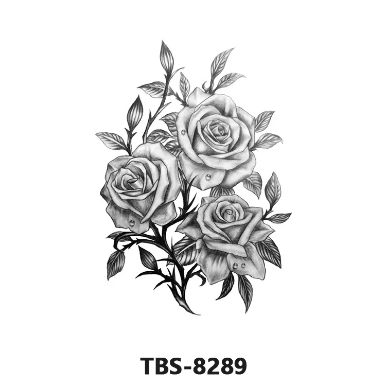 Wholesale Designs Waterproof Sticker Temporary Long Lasting Rose Flowers Tattoos Sticker