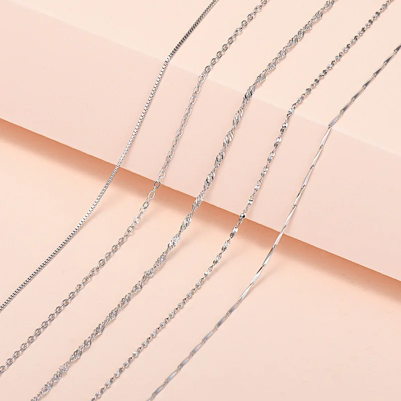 Factory Wholesale 925 Silver Plated Female Cross Chain Box Full Of Stars Melon Water Wave Matching Chain Necklace