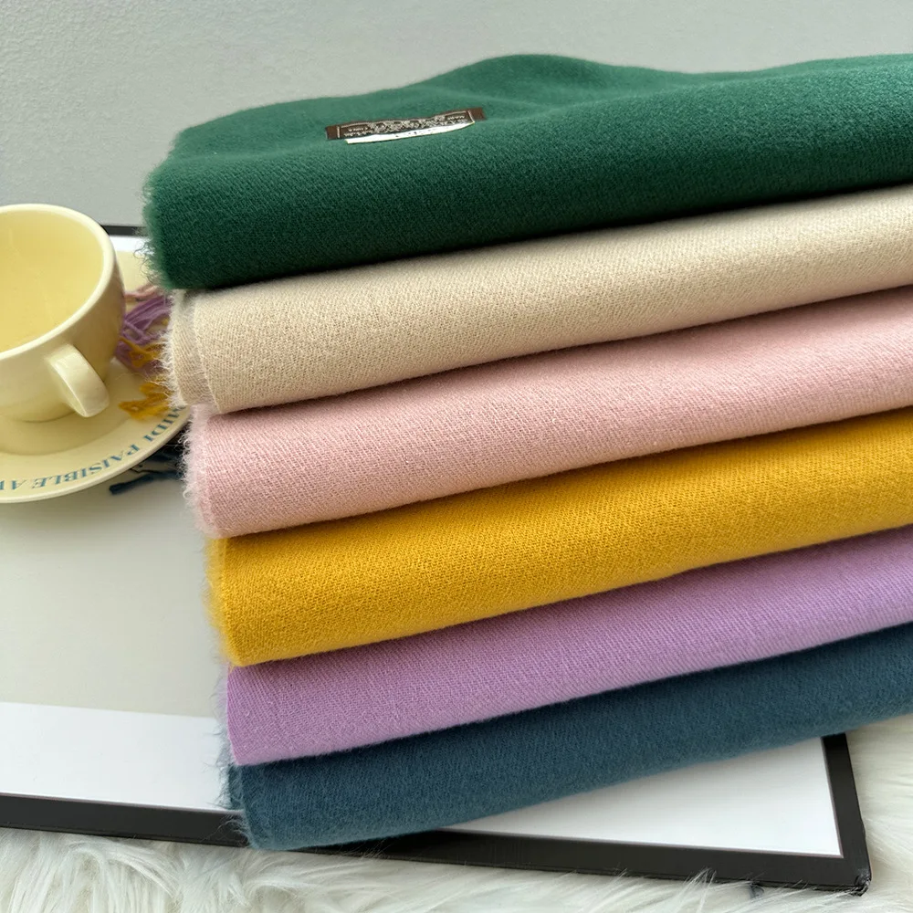 New solid-coloured fashion scarf female winter street travel faux cashmere warm long scarf