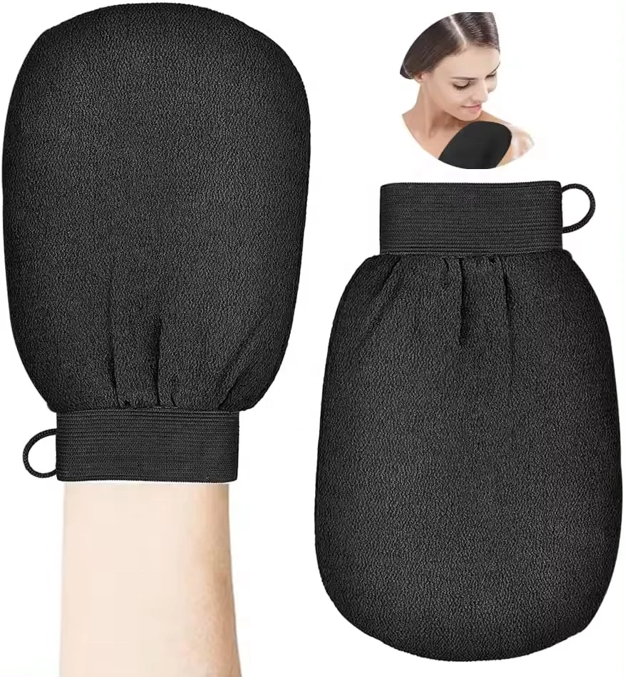 Hot Sale Popular Pure Color 100% Natural Viscose Exfoliating Glove Korean Scrub Glove Exfoliating Gloves