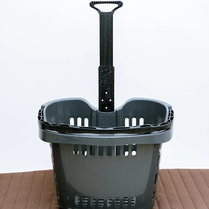 China Factory Sell Plastic Wheel Shopping trolley OEM Shopping Cart Basket Shopping Basket