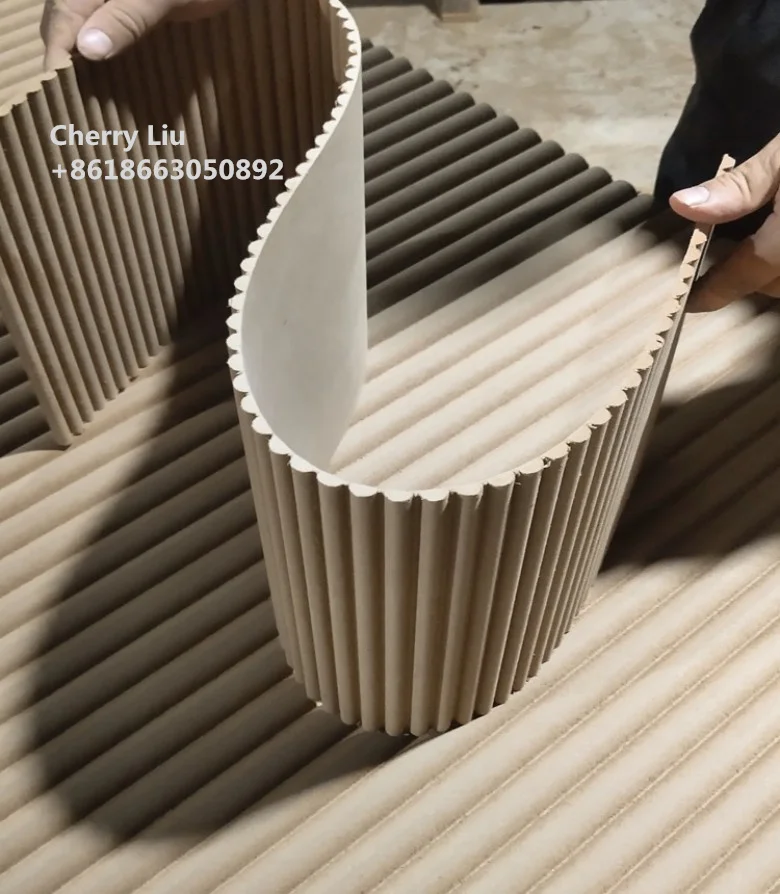 Art Textured Wood Grooved Decorative MDF bent Carved Cladding Sheets 3D wave MDF Wall Panel for Hotel
