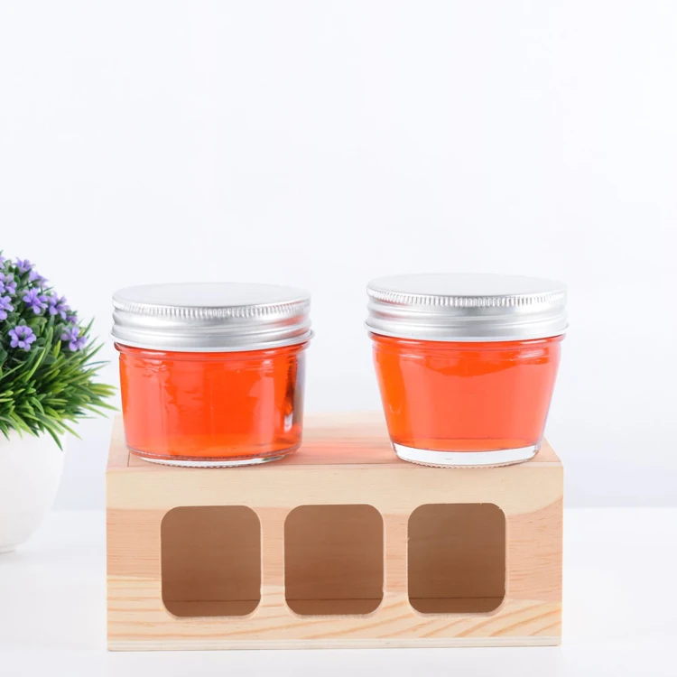 Пустая прозрачная многоразовая стеклянная банка 100 мл 3 унции с тиснением