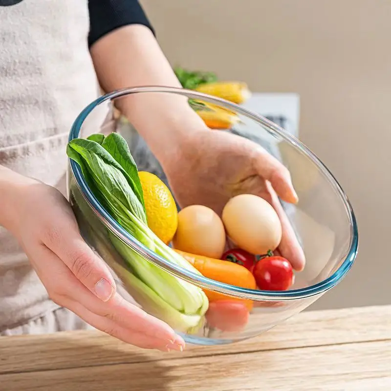 New Sizes Of Glass Basins And Basins Household Transparent Glass Bowls Durable And Thick High Borosilicate Glass