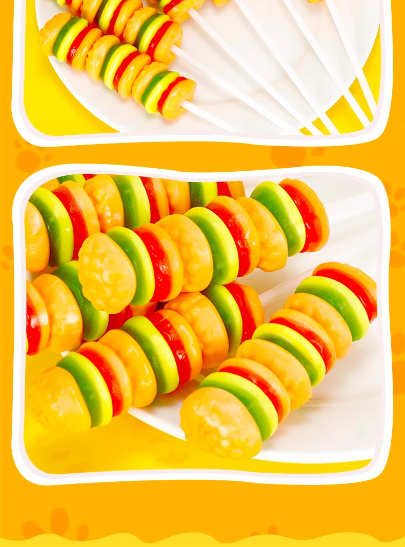 Drumstick Hamburger Gummy Candy Cheaper Confectionery Sweet Candy Sugar