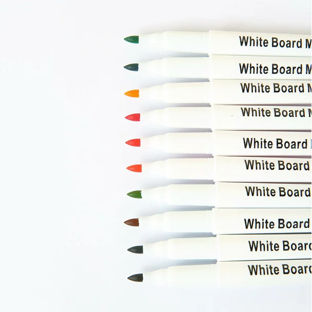 Hot Sale Easily Wiping Multi-color  Bright Color Erasable Marker Pen 10 Colors White Board Pen Set