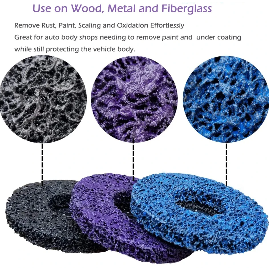 Premium Quality 125mm Blue Color poly strip disc wheel 5 inch Clean and Strip Disc For Rust Remove