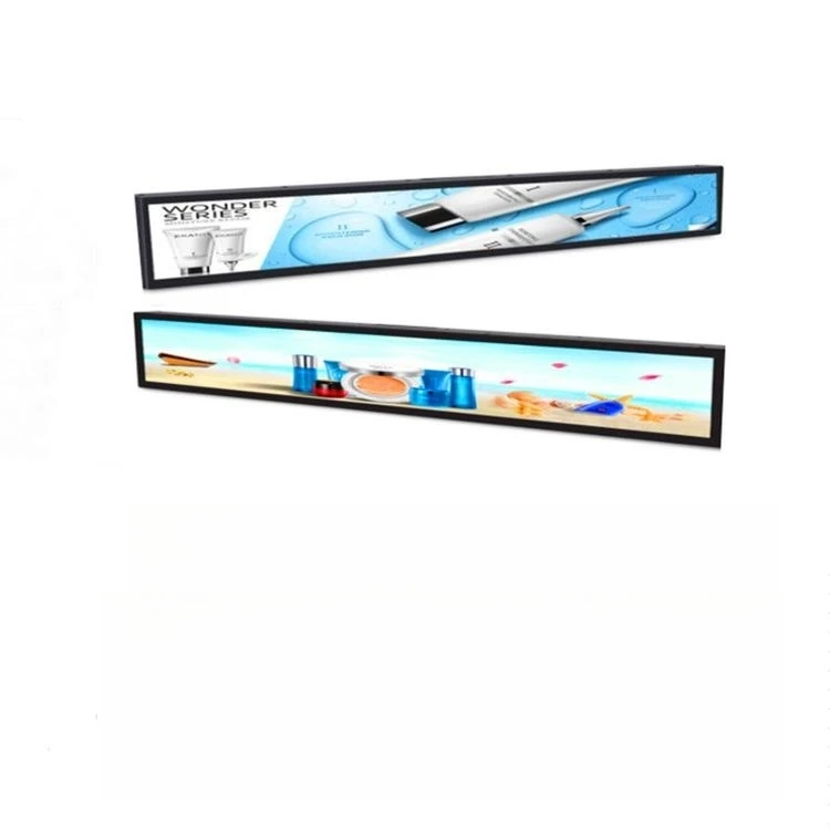 23.1inch Supermarket Advertising Kiosk Android 7.1 OS Ultra Wide Touch Screen Shelf Stretched Bar LCD Display