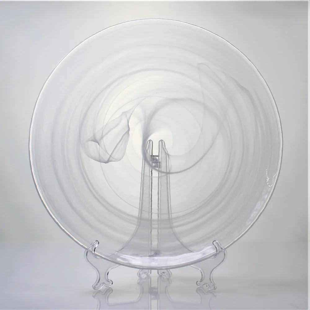 custom clear crystal glass plate glass serving dish tableware