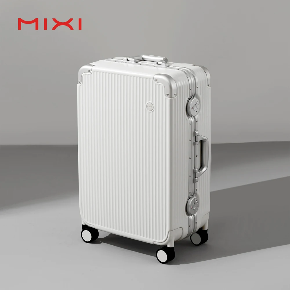 Mixi OEM travel luggage bags aluminum frame business trolley suitcases laptop maletas PC smart suitcase luggage