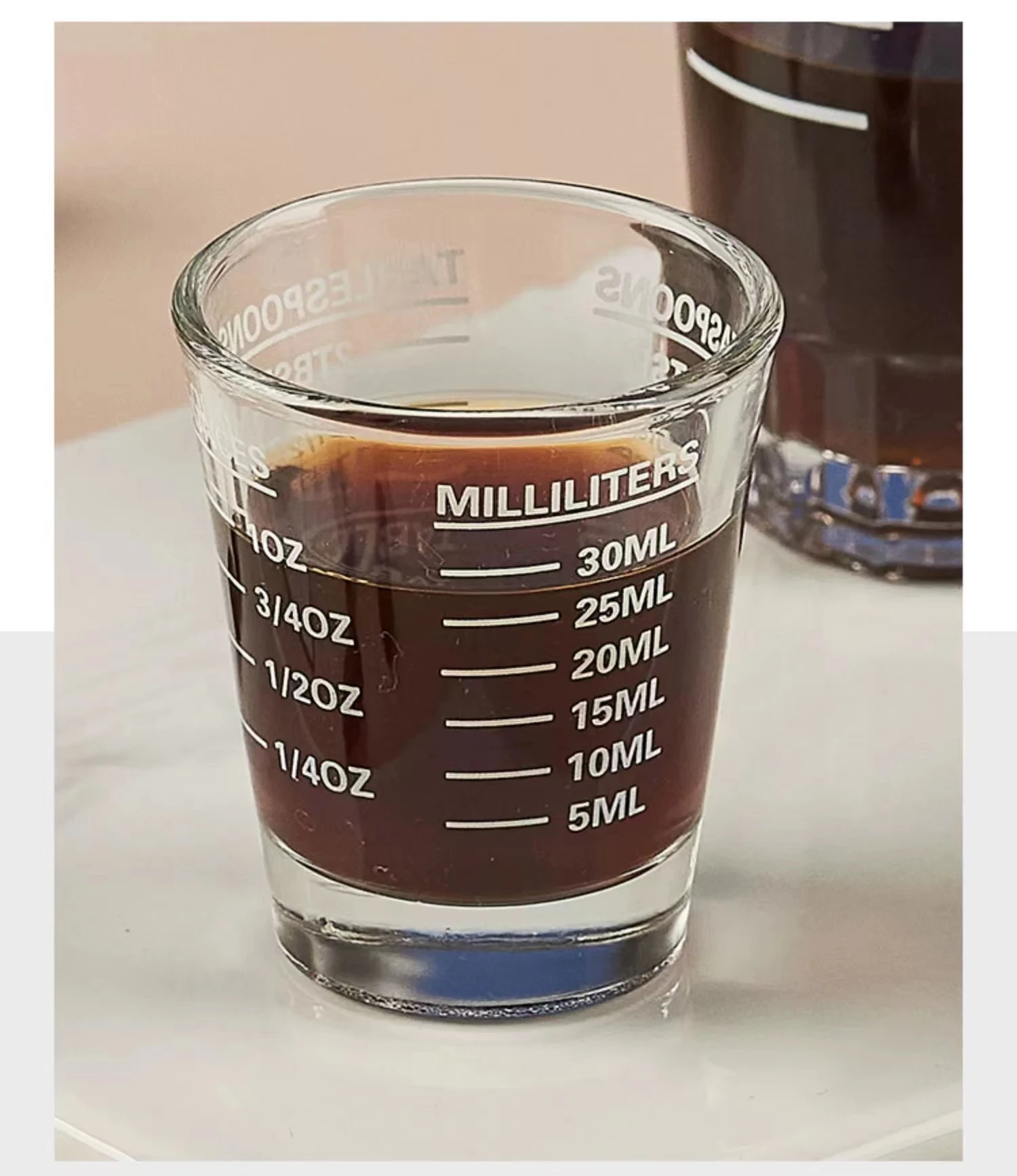 BCnmviku 1.5OZ/30ML 6 Pieces Espresso Shot Glasses Measuring Cup Liquid Heavy Glass Wine Glass High Quality Espresso Shot Glass