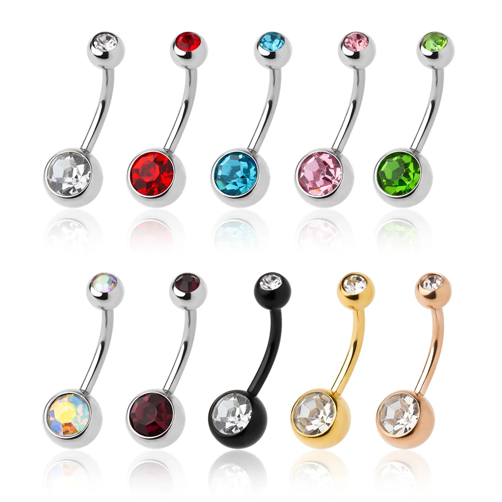 Belly Ring Wholesale Silver Gold Surgical Stainless Steel Custom Belly Button Piercing Jewelry Navel Rings