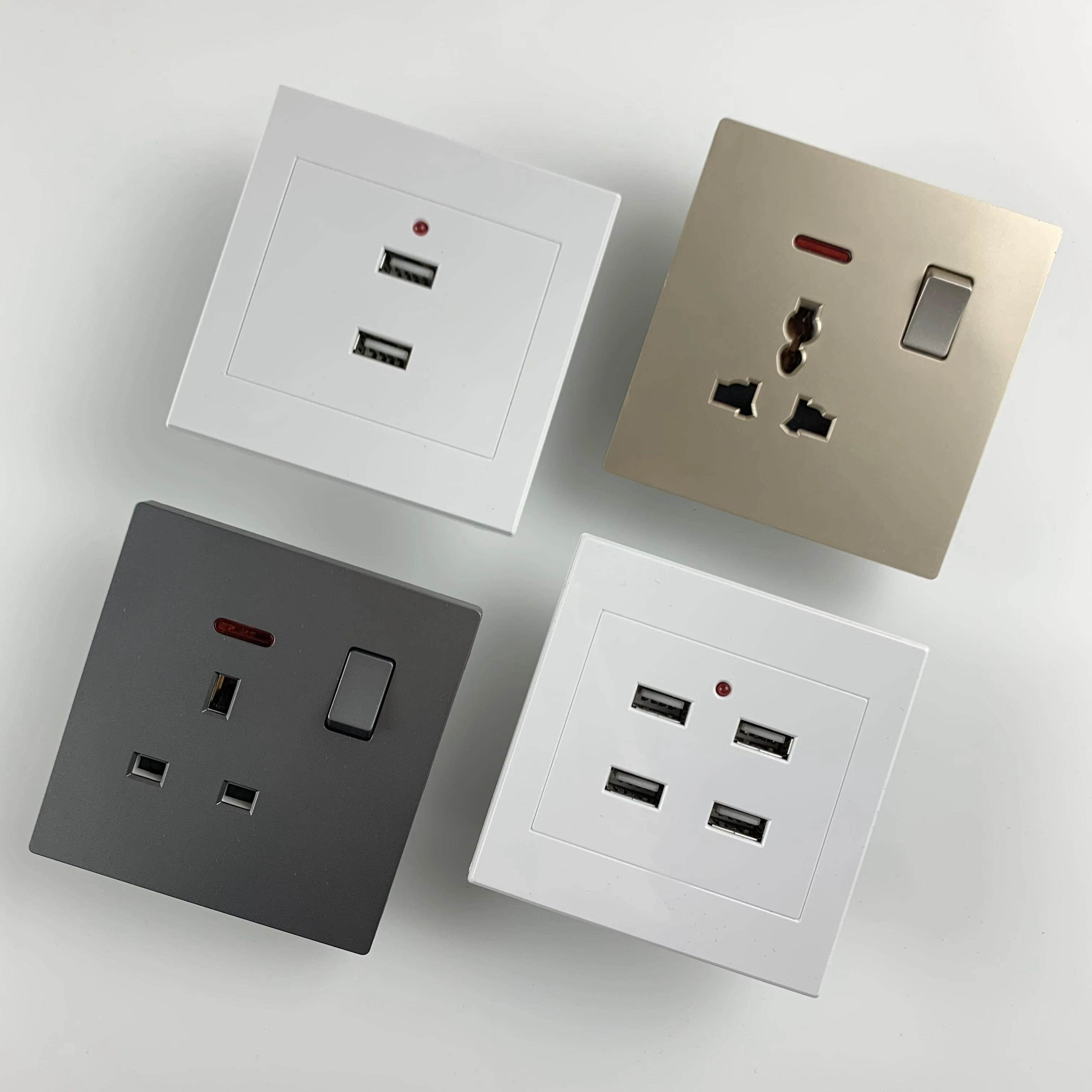 High quality UK/EU/AU/It/South Africa Standard USB wall power socket home light switch
